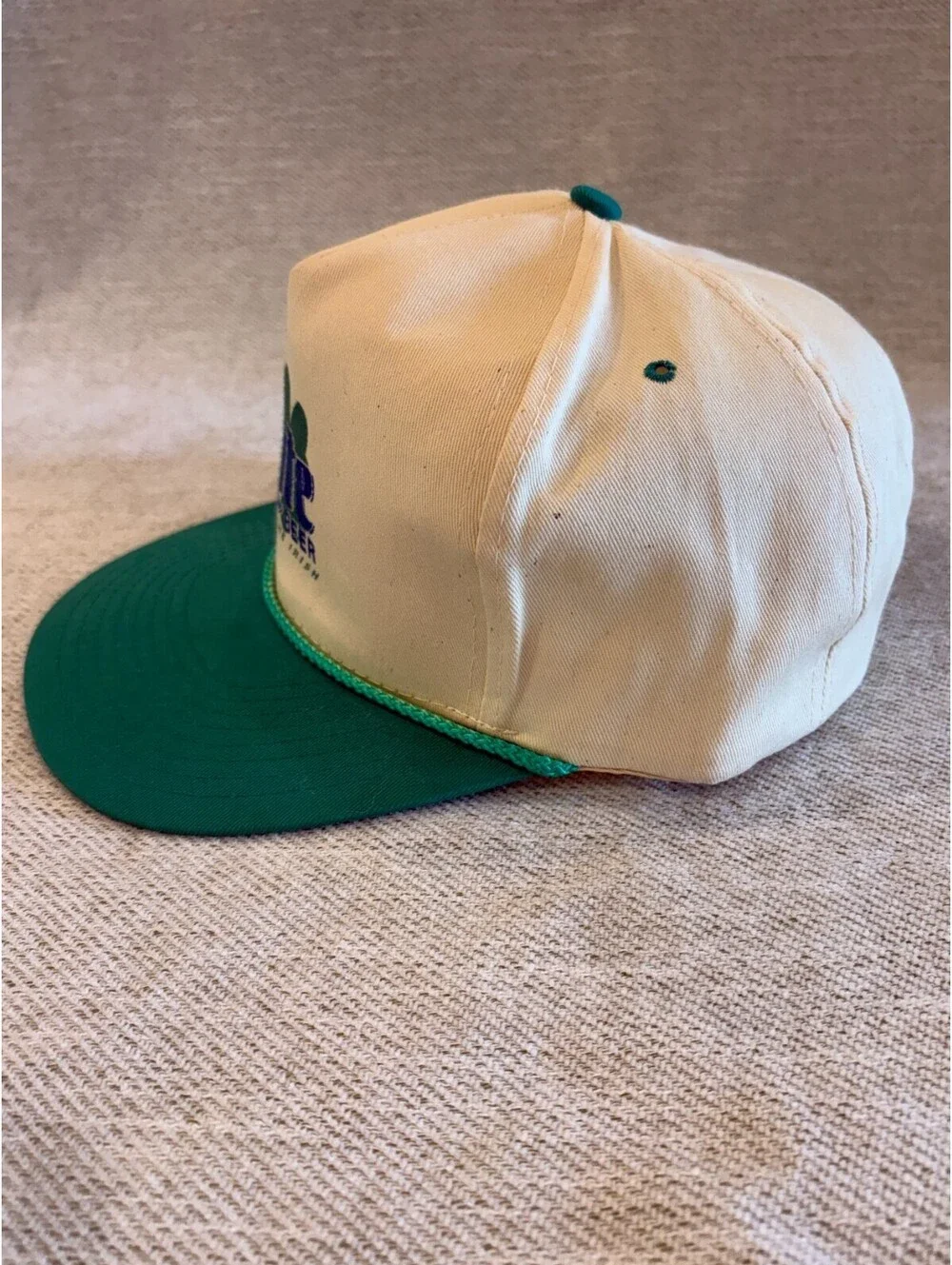 Vintage Miller Lite Beer of the Irish Snapback Hat Shamrock St Patricks Rope